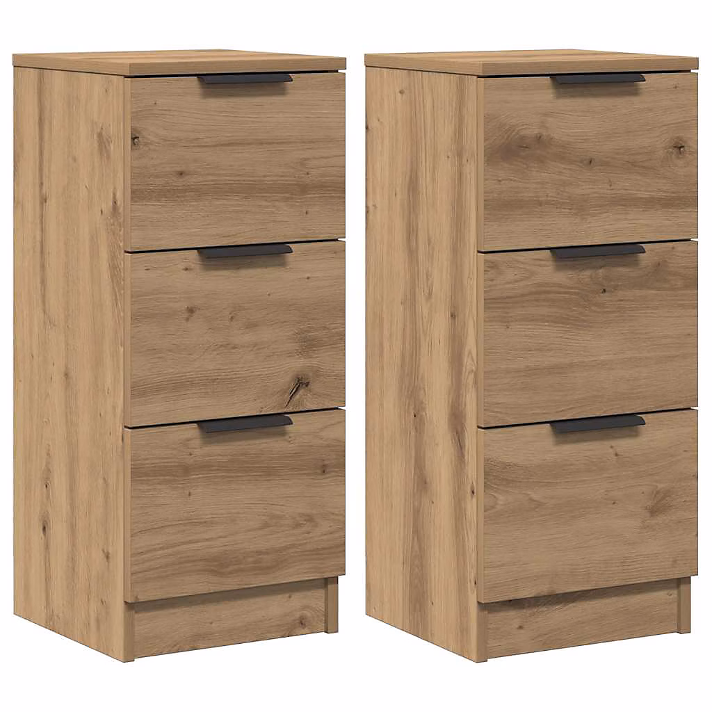 Buffets 2 pcs chêne artisanal 30 × 30 × 70 cm bois d'ingénierie vidaXL