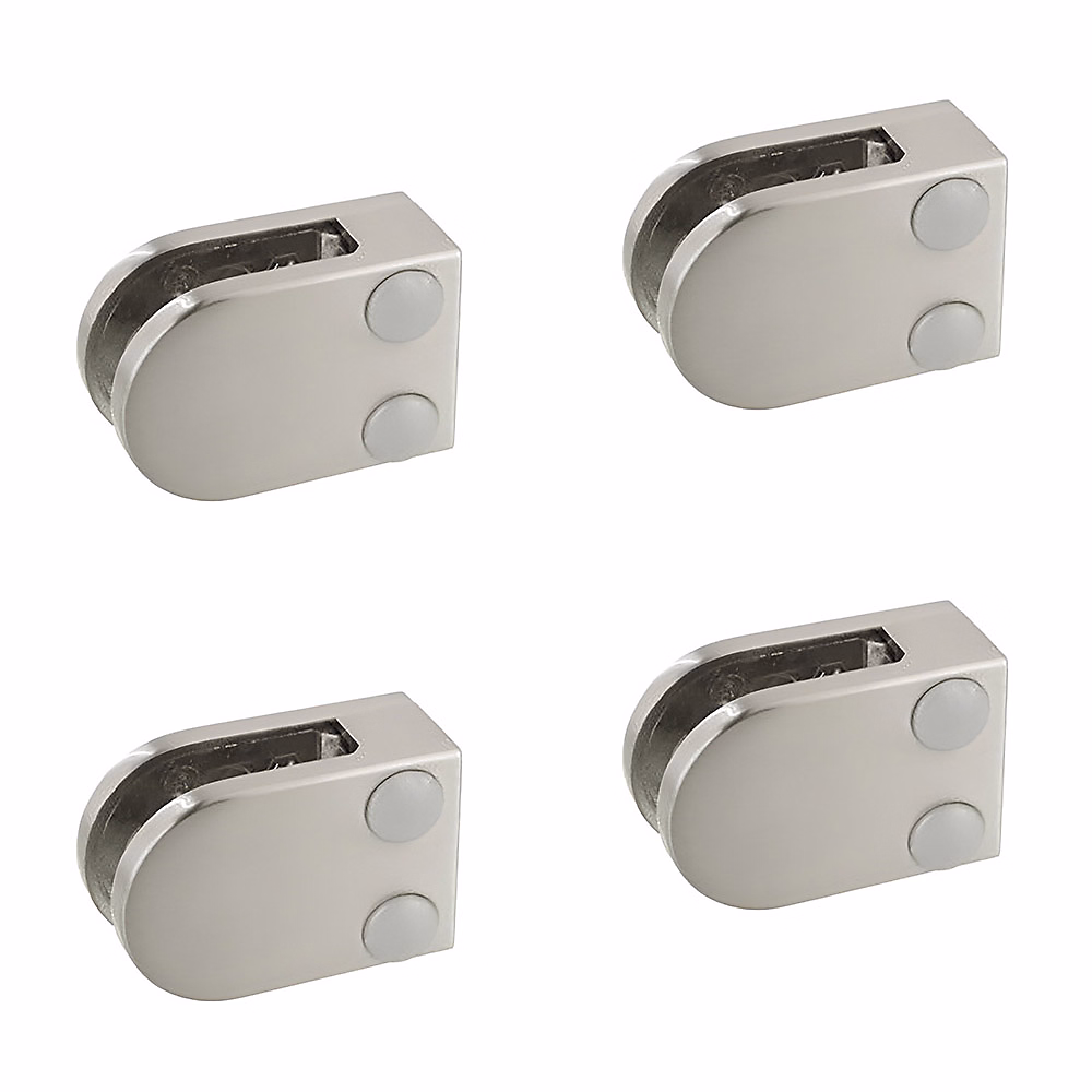 4 x Pince à verre plate modèle 07 | Ep. verre 8 – 76 mm – Inox 304 brossé GR320
