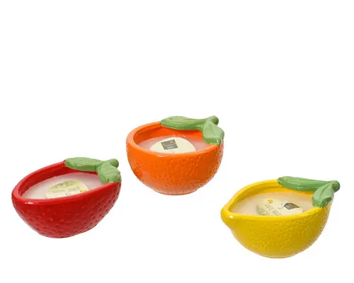 Bougie en forme de fruit en cire à la citronnelle - 14 x 10 x H 5,5 cm