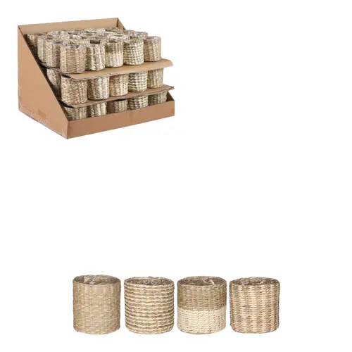 Cache-pot baby coloris marron en osier Alexis Mica Decorations - 7 x Ø 7 cm