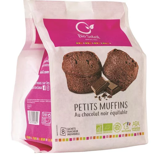 Petits muffins au chocolat noir Bio Soleil - 224 g