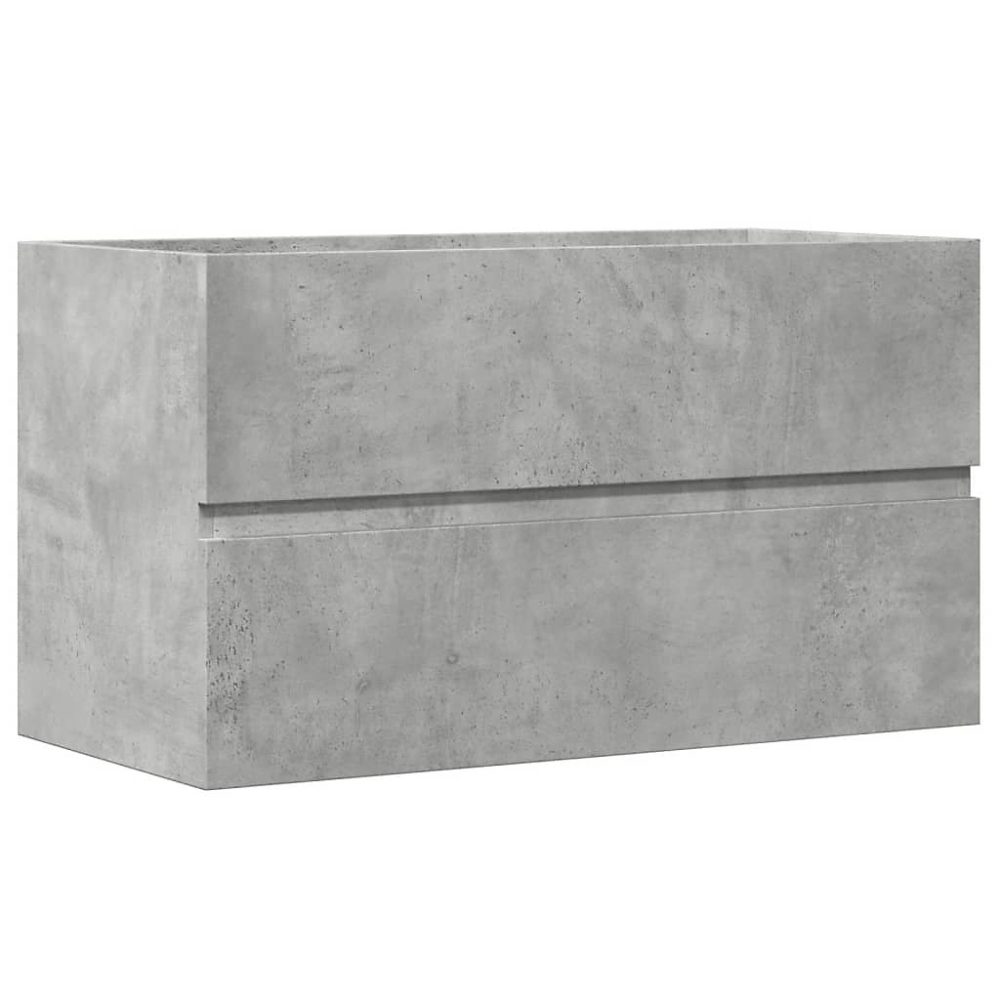 WC – Armoire de salle de bain suspendue gris béton bois d'ingénierie vidaXL