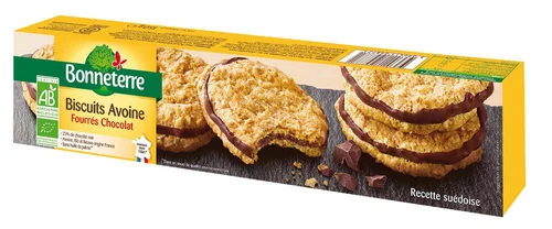 Biscuit avoine fourré chocolat bio Bonneterre - 150 g