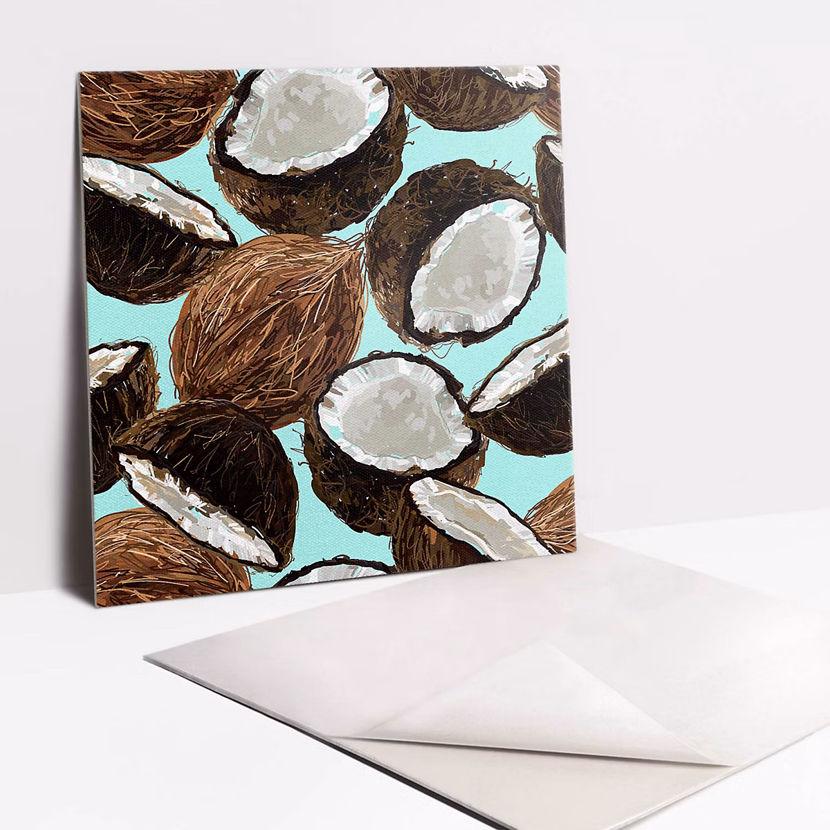 Carreaux vinyle Tulup 30 × 30 cm Noix de coco de dessin animé 9 pcs