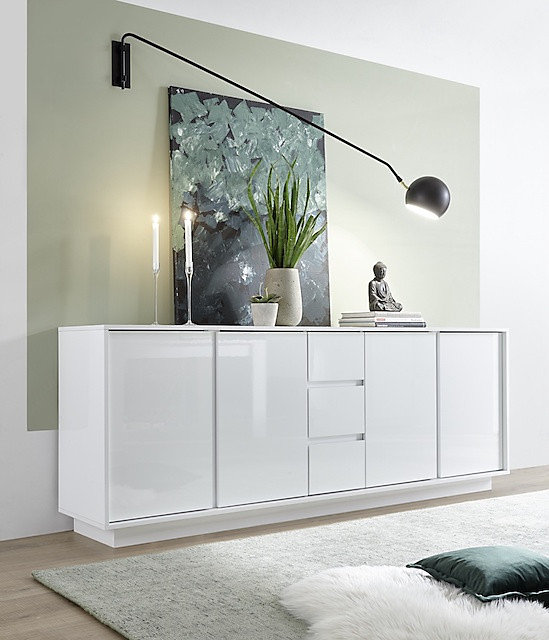 Buffet ICE blanc laqué 210 × 79 × 43 cm