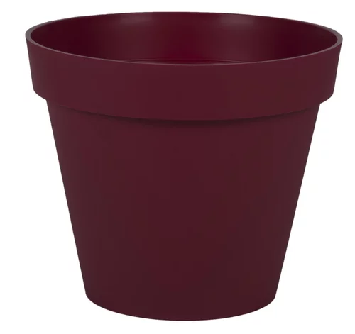 Pot rond en polypropylène rouge Bourgogne Eda Toscane 6 L - Ø 25 x H 20,6 cm