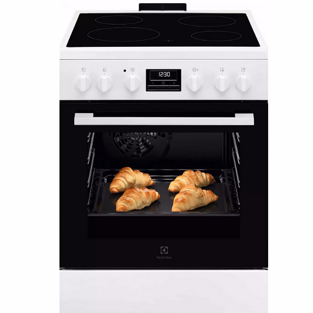 Cuisinière vitrocéramique 58l 4 feux blanc Electrolux LKR664177W série 600 | Cuisinière