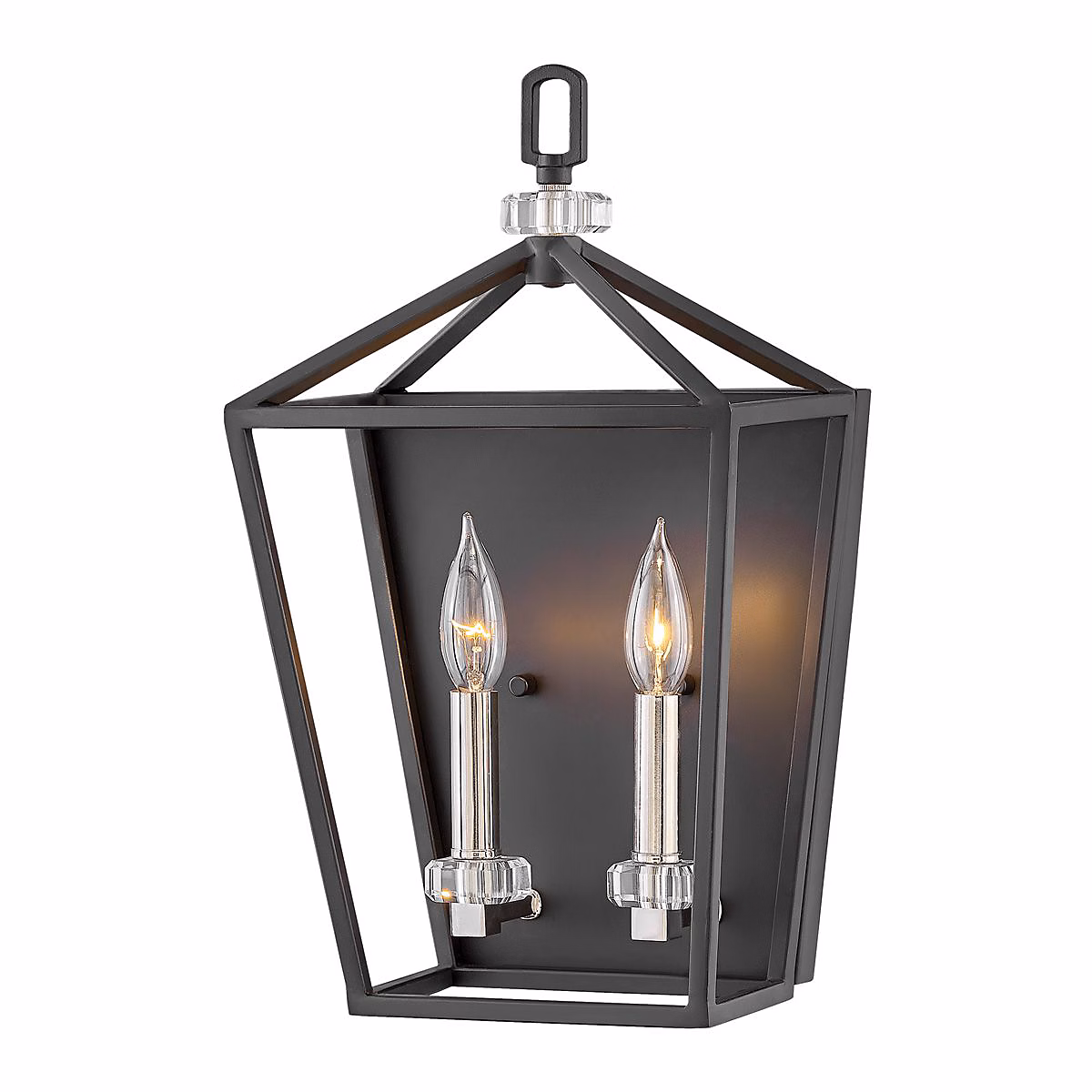 Luminaire et éclairage intérieur – Applique murale 2 lumières Noir Nickel Poli