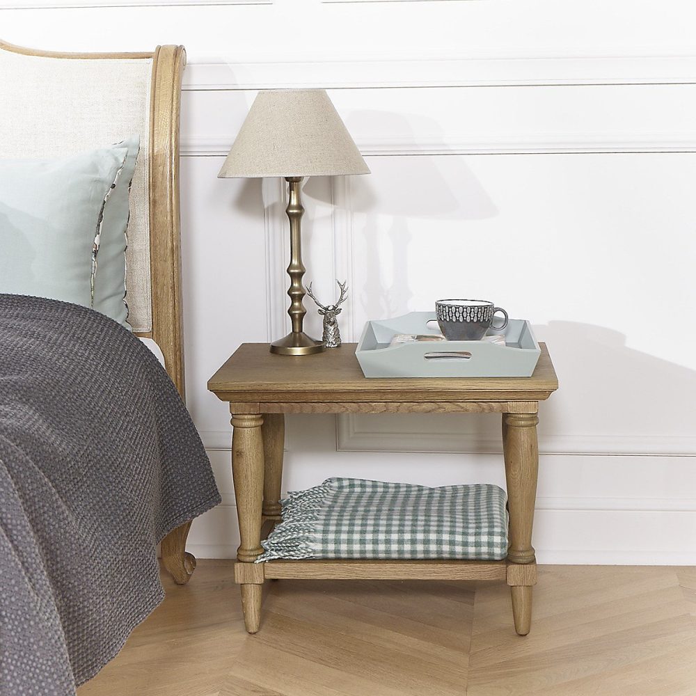 EDINBURGH Bout de canapé style romantique en bois – 1 étagère basse