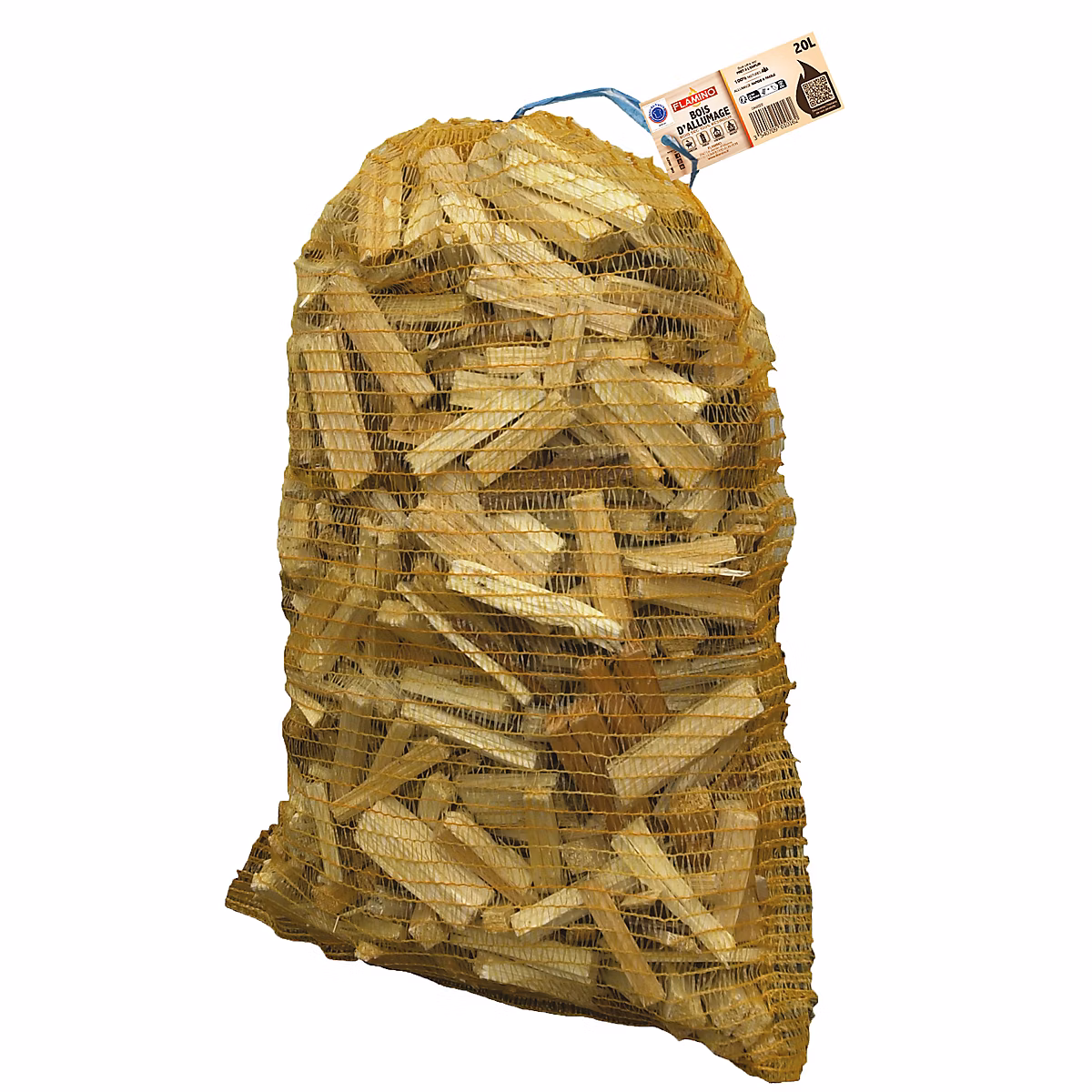 Bois d’allumage Flamino – 20L, bois tendre ultra sec ≤15 % prêt à l’emploi, allumage rapide, idéal poêle, insert, cheminée et barbecue
