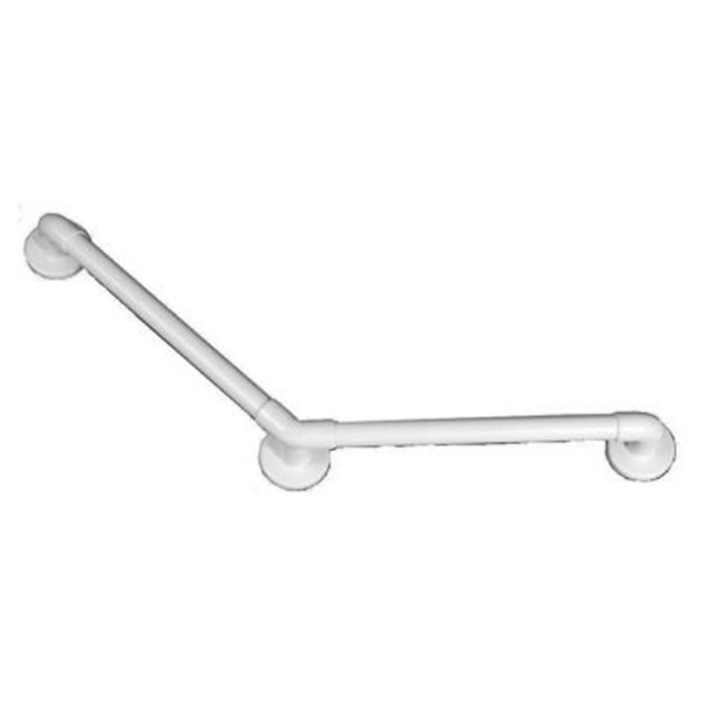 Barre d'appui coudée 135 degrés – 2 points de fixation, 400 × 400 mm, Charge maximale : 150 kg