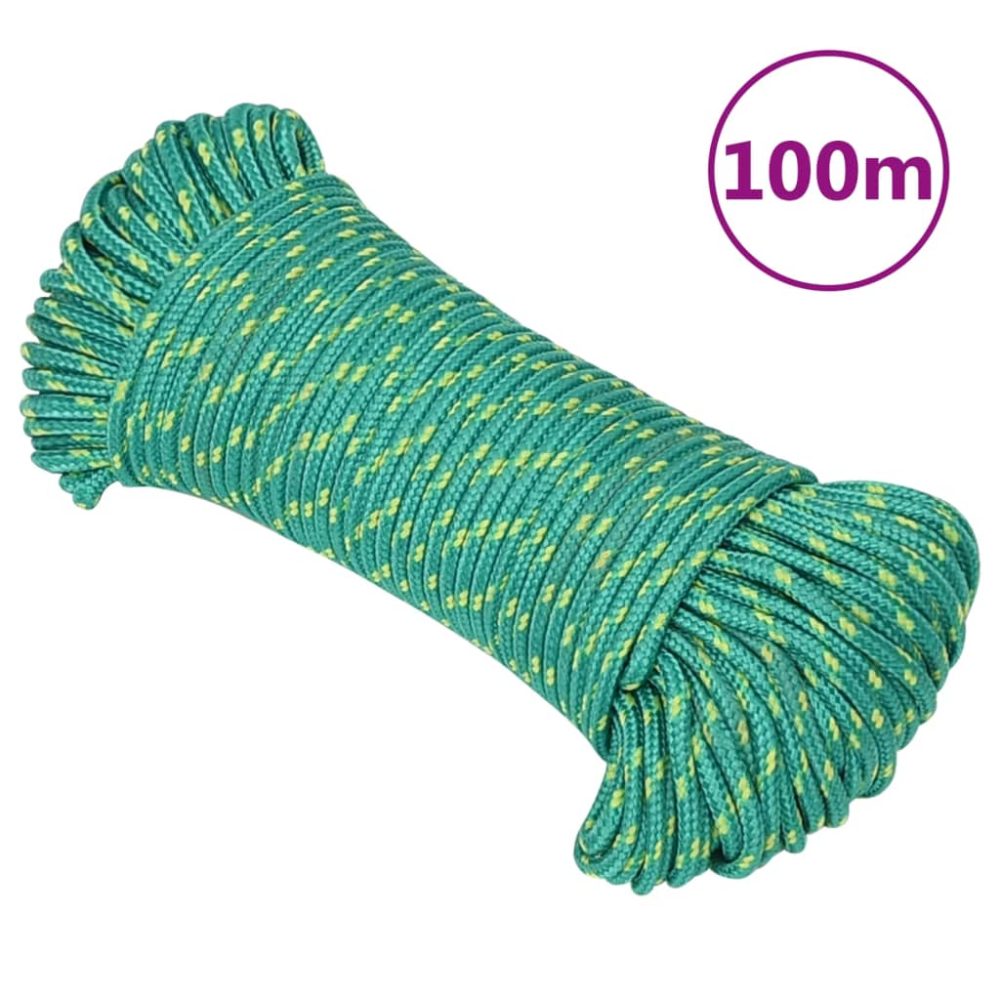 vidaXL Corde de bateau Vert 3 mm 100 m Polypropylène – Équipement de loisirs