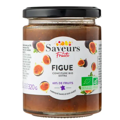 Confiture extra de figue bio Saveurs fruits - 320 g