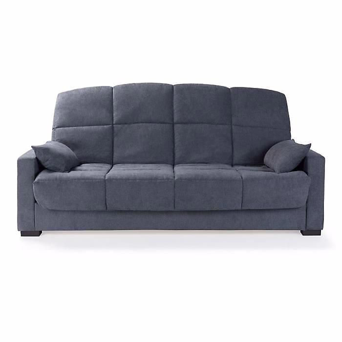 Banquette clic clac 3 places – tissu gris clair, Style contemporain, L223 x P9