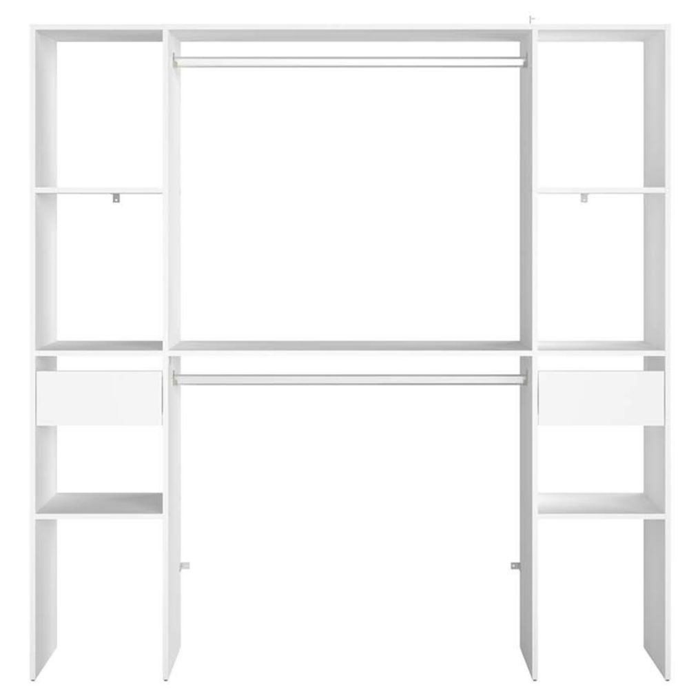CONCEPT USINE Dressing blanc 2 penderies 6 étagères 2 tiroirs elysee – Collection jardin