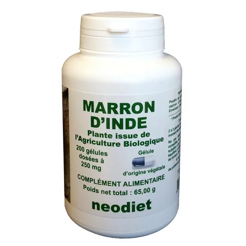 Gélules de marron d’Inde bio en boite de 200 unités
