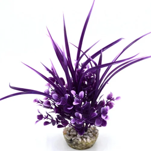 Plante artificielle pour aquarium coloris violet LABEO Herbe Grass GM