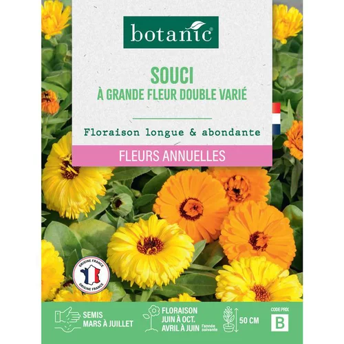 Graines de souci à grande fleur double varié botanic® - graines à semer