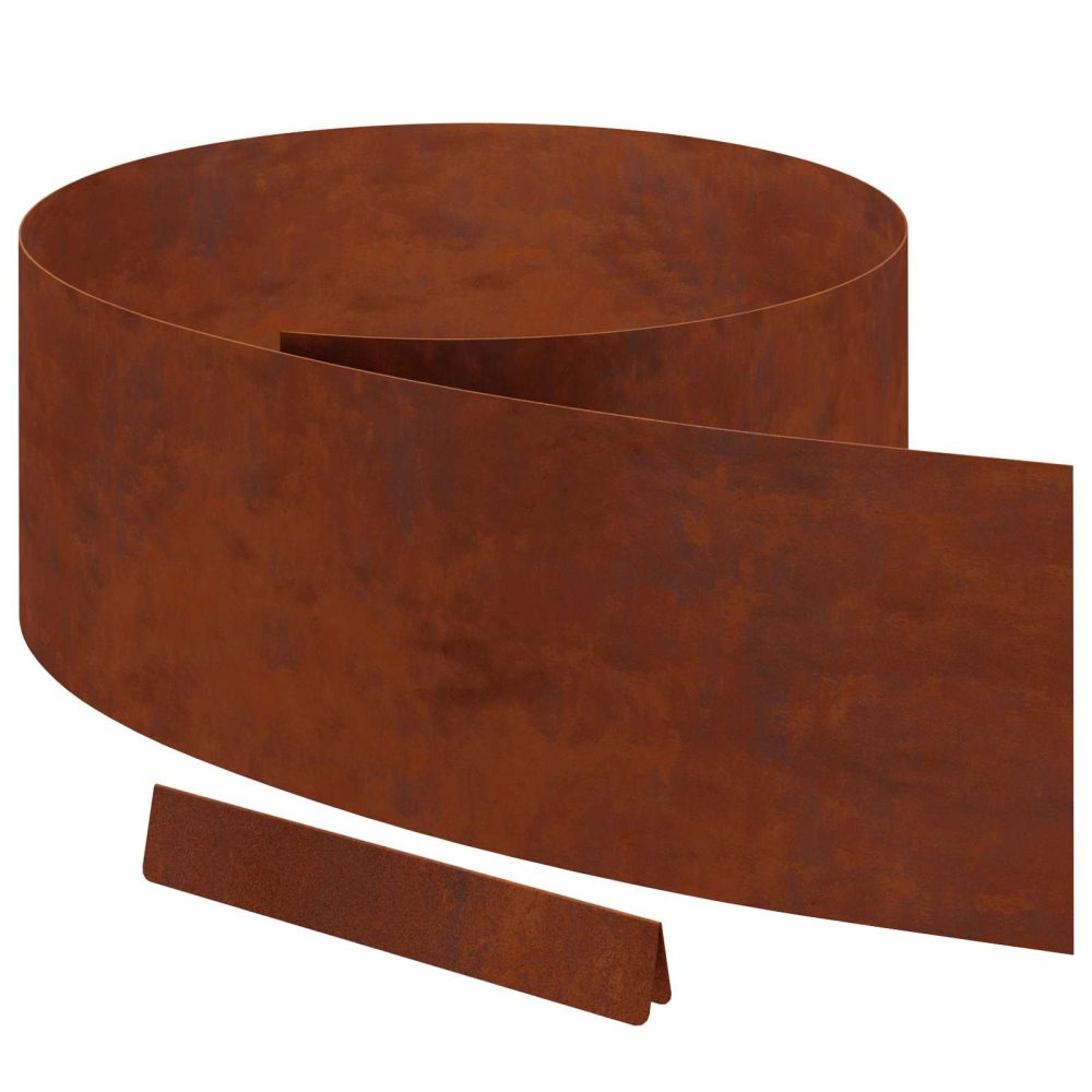 vidaXL Bordure de Pelouse 4 pc 450 x 25 cm Acier patiné Rouillé – Aménagement du jardin