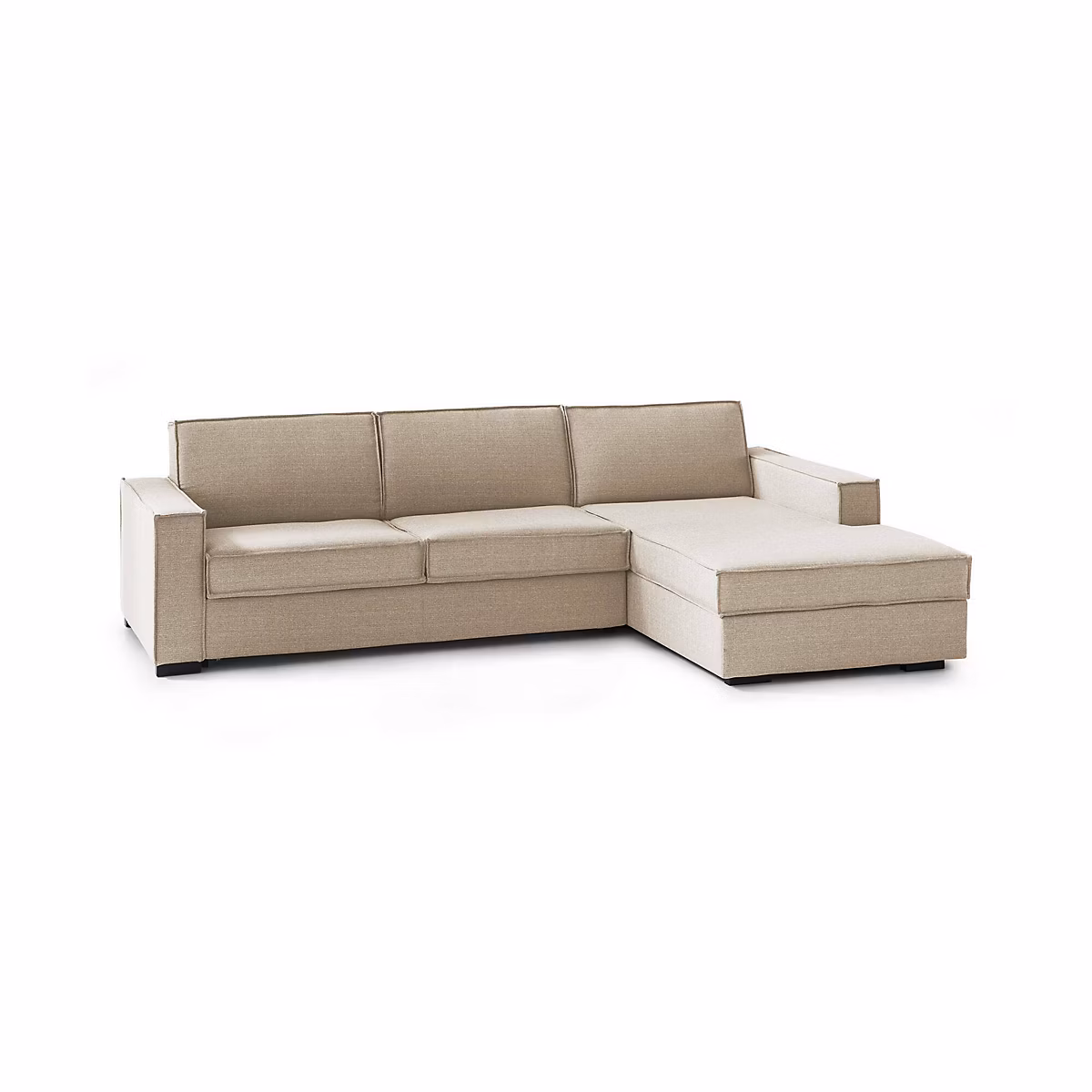 Canapé Fixe avec Méridienne Ametrino – Déhoussable 280 × 95 cm Beige