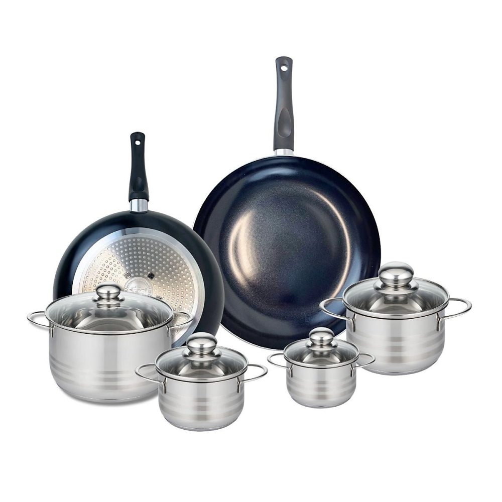 Ensemble de 2 Poêles de cuisson 28 et 32 cm et 4 faitouts 12 – 14, 16 et 20 cm Elo Prima Brillant