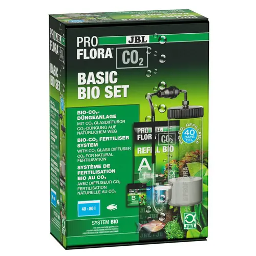 Système de fertilisation bio au CO2 pour plantes en aquariums d’eau douce de 40 à 80 litres JBL Proflora CO2 Basic Bio Set