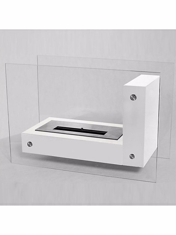 APO L GLASS – Cheminée bio autoportante de différentes couleurs, Blanc