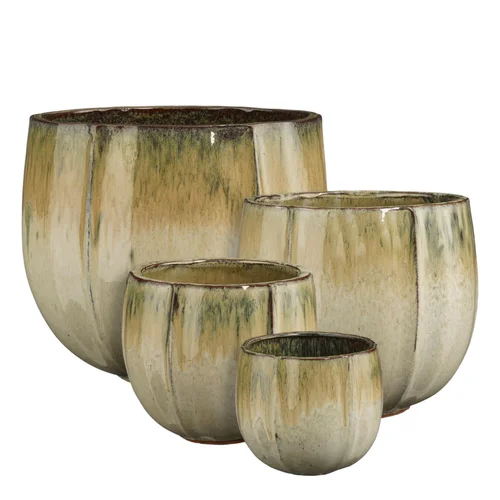 Pot rond en céramique coloris crème Edelman Corsica - Ø 21 x H 19 cm