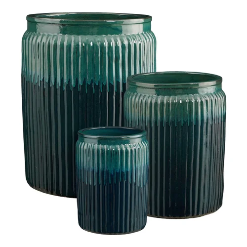 Pot rond en céramique coloris vert Edelman Lugano - Ø 54 × 70 cm