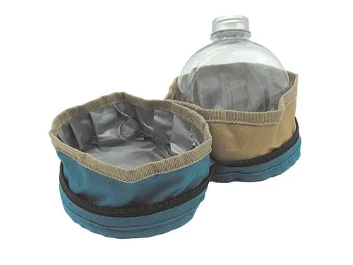 Bols doubles de voyage avec gourde pour chien coloris multicolore Bubimex - 500 ml