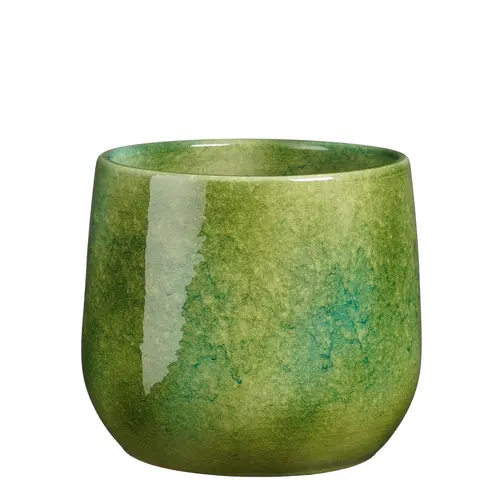 Pot rond coloris vert en terre cuite Hugo Mica Decorations - 21 x 22 cm
