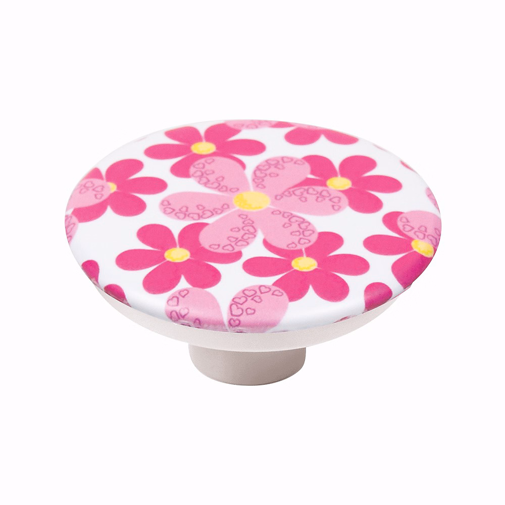 Bouton de meuble abs diamètre 50 mm sérigrafiié fleures rose lot de 36 piéces – Réf. FWUFBLTPQ5234743814