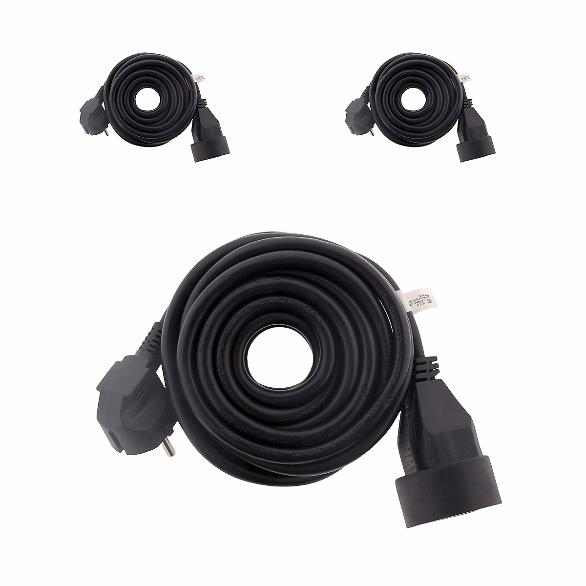 Rallonge électrique, enrouleur électrique et multiprise – 3 prolongateurs 16A 2P+T Noir 5m Zenitech