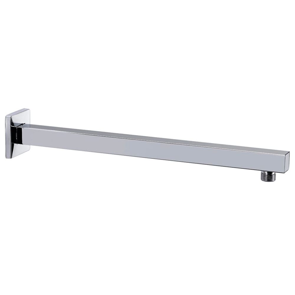 Pommeau de douche, flexible et barre de douche – Bras de support de douche Carré Inox 201 Argenté 40 cm vidaXL
