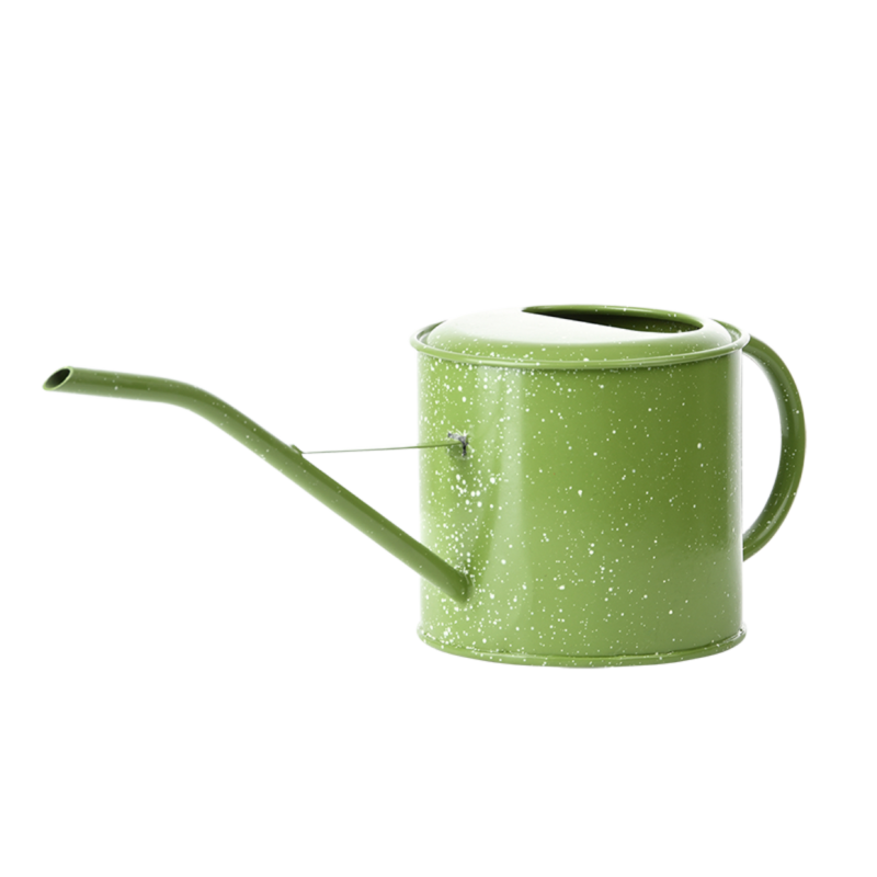 Arrosoir vert aspect émail