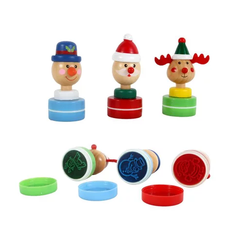 Tampon encreur avec personnage de Noël modèles assortis Ø 3,3 x H 7 cm
