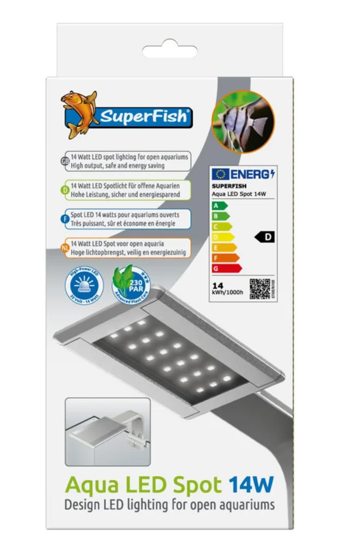 Spot LED pour aquarium ouvert coloris gris 14W SuperFish