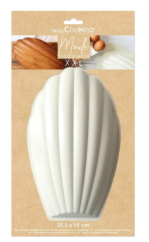 Moule à madeleine XXL en silicone antiadhésif - 30 x 20 cm