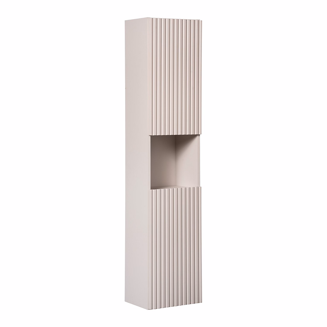 Colonne de salle de bain VANO 2 portes et 1 niche Marron congo L30 x P25 x H140 cm Meuble suspendu – Réf. NVSGIZVZC1323027633