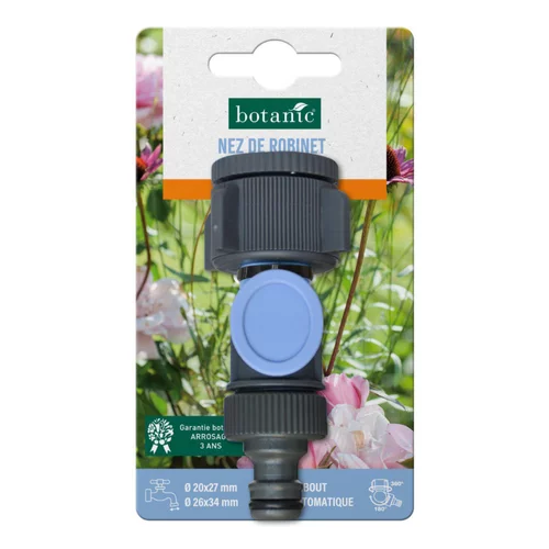 Nez de robinet coudé et articulé botanic® - Ø 20x27 Ø 26x34 avec embout automatique