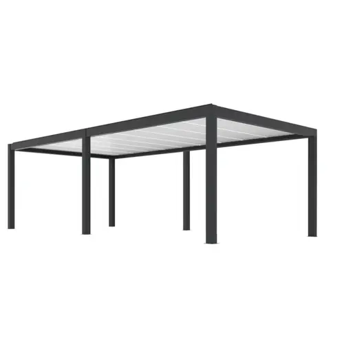 Pergola Summer autoportée motorisée coloris gris en aluminium - 8 x 4 m