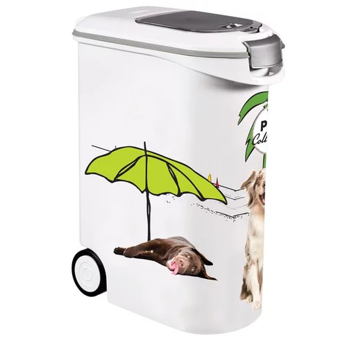 Container à croquettes pour chien coloris blanc et noir Pet collection – 54 L (20 kg)