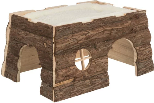 Maison rustique pour petits animaux coloris marron en bois tilde - 39 x 22 x 29 cm