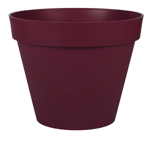 Pot rond en plastique rouge Bourgogne Eda Toscane 23 L - Ø 40 x H 32 cm