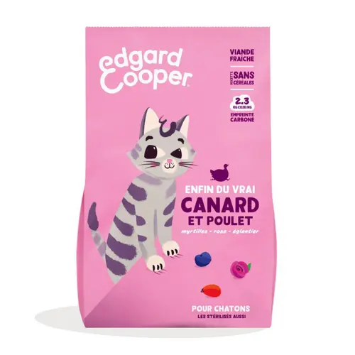 Croquettes pour chaton au canard et au poulet sans céréales Edgard & Cooper - 2 kg