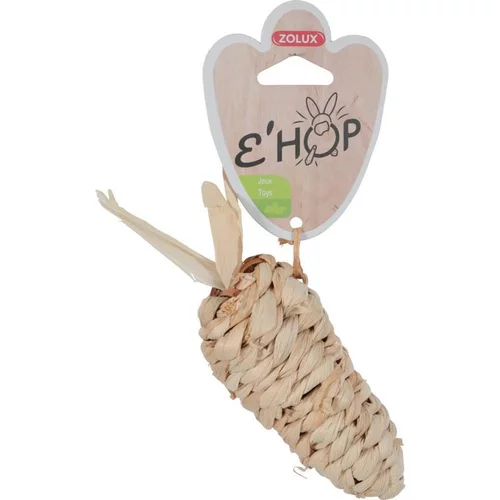 Jouet carotte en feuille de maïs pour le rongeur coloris beige Ehop Zolux – 12,5 cm de hauteur