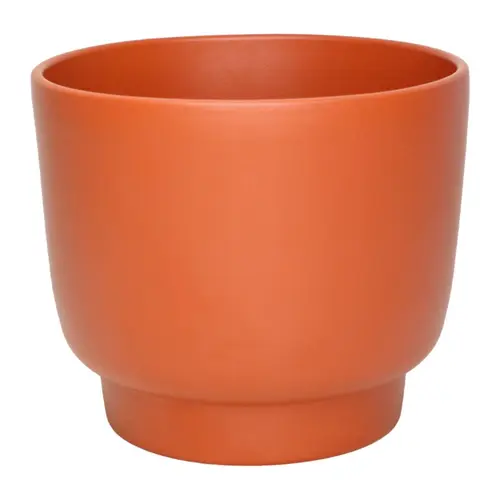 Cache-pot en céramique coloris cayenne mat Calm - Ø 15,2/14,2 x H 13,3 cm