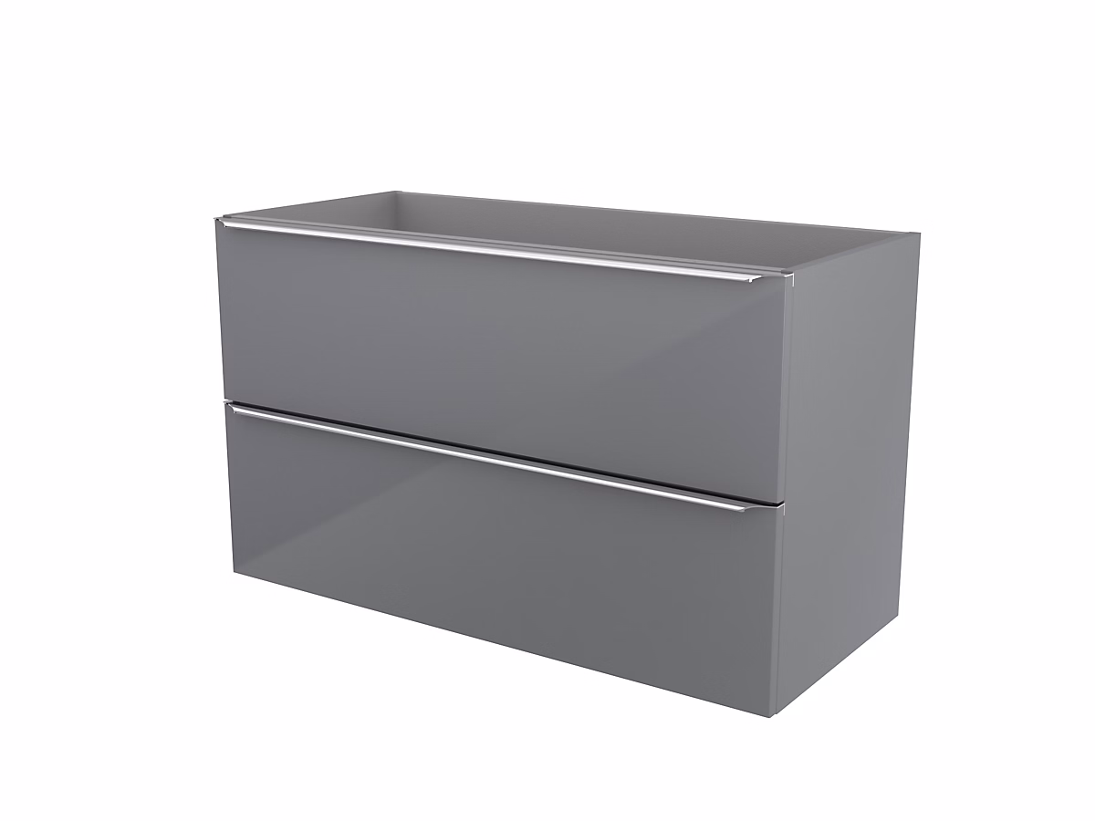 Meuble sous vasque suspendu l.100 x H.60 x P.45 cm – gris brillant, GoodHome Imandra