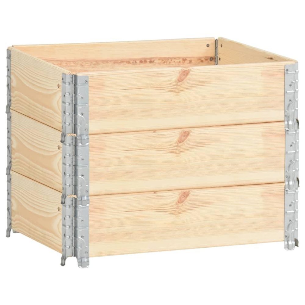 VIDAXL Colliers de palette 3 pcs 60x80 cm bois de pin solide – 3 pcs 19 cm