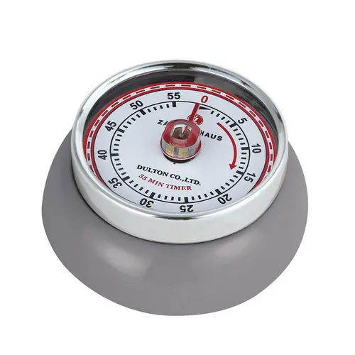 Minuteur en acier coloris gris Zassenhaus Speed - Ø 9,2 x H 4 cm